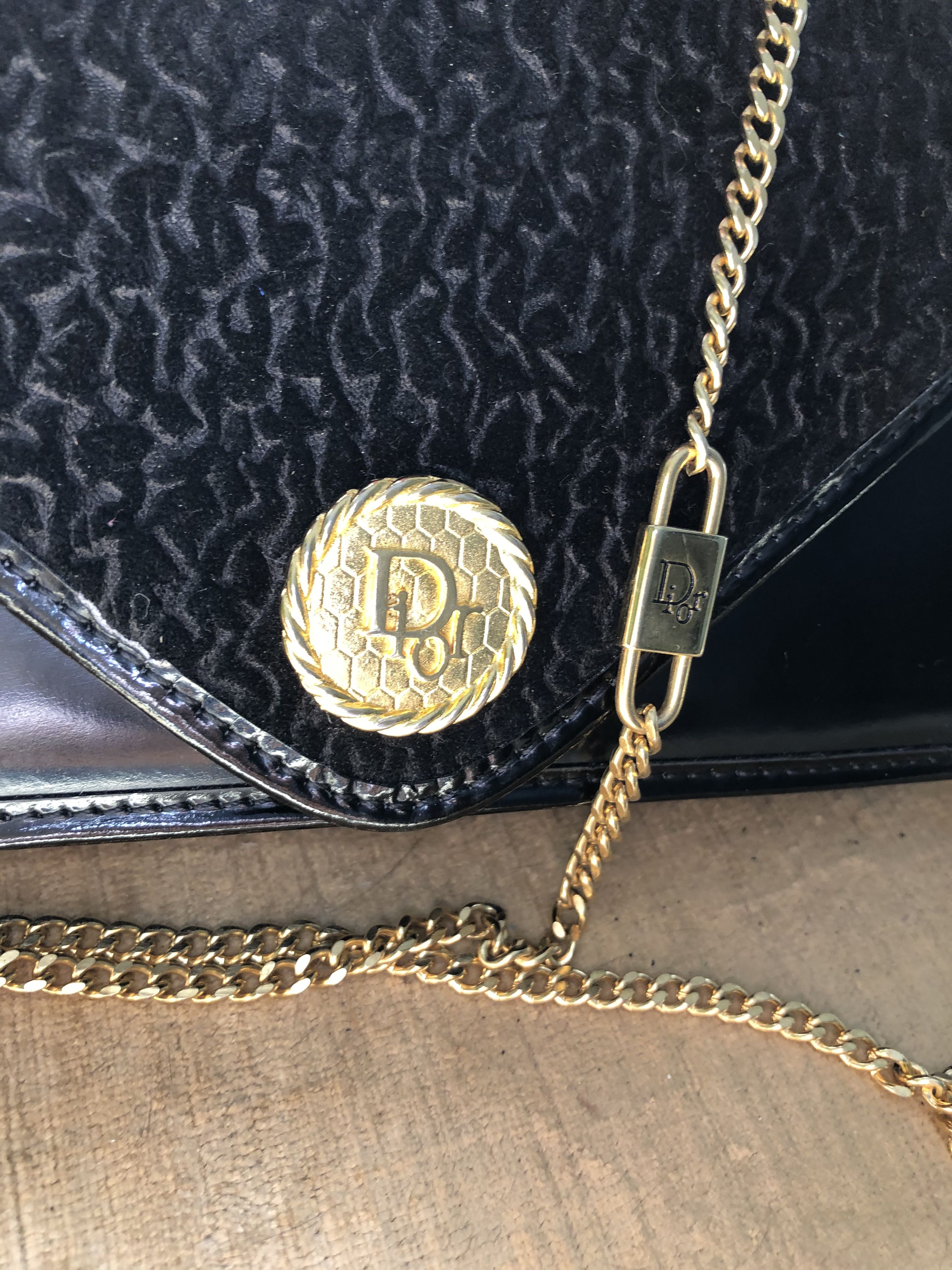 Dior Vintage gold chain bag. Can use as a clutch