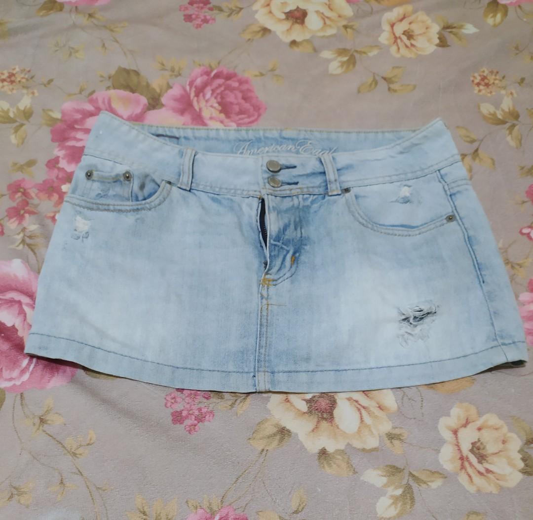 light pink jean skirt