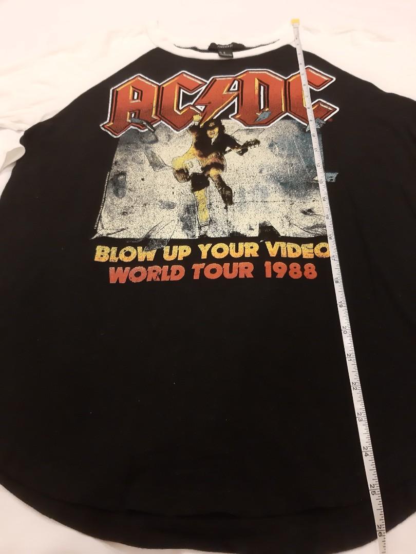Forever 21 Acdc 3 4 Sleeve Baseball Shirt Women S Fashion Clothes Tops On Carousell