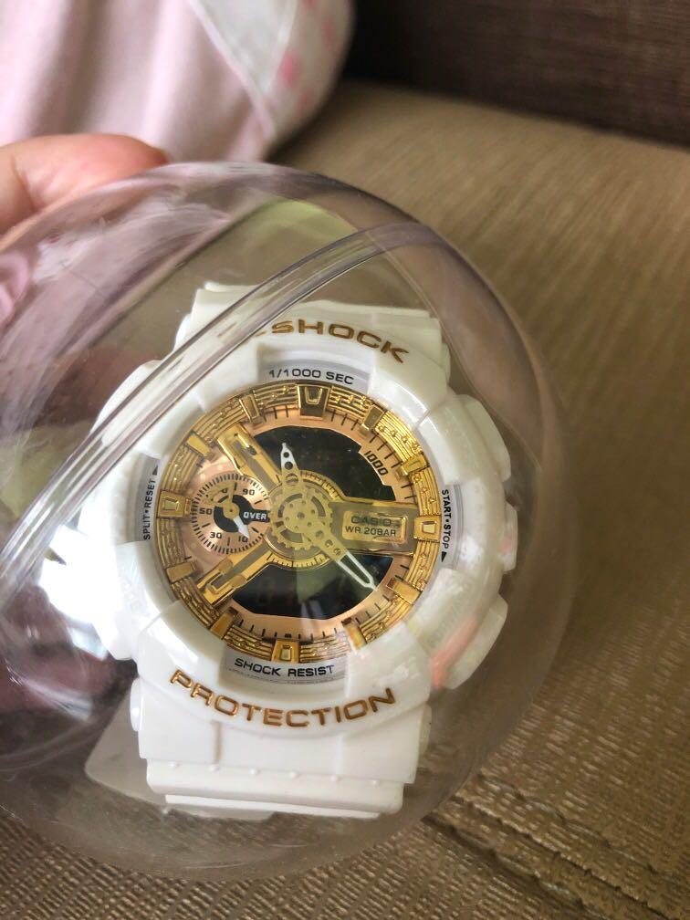 Casio g shock white gold sale