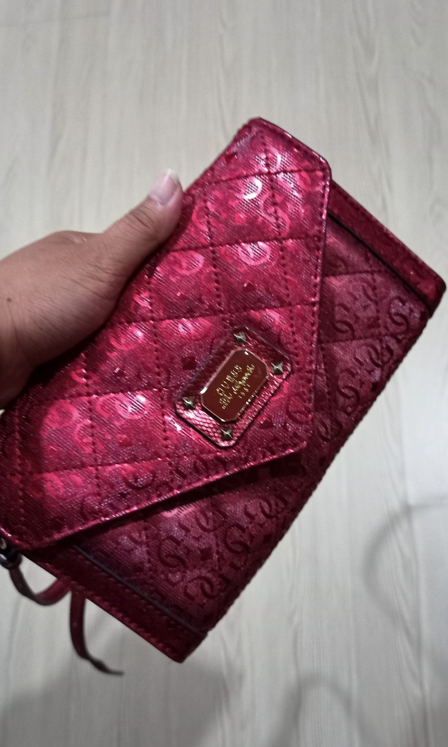 guess red sling bag
