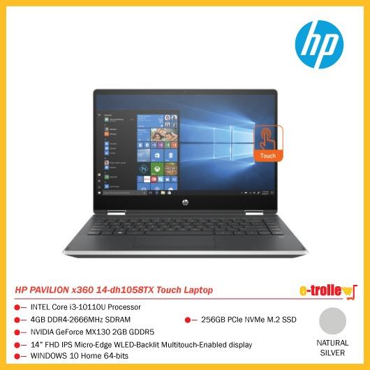 Hp Pavilion X360 14 Dh1058tx Touch Laptop Natural Silver Electronics Computers Laptops On Carousell