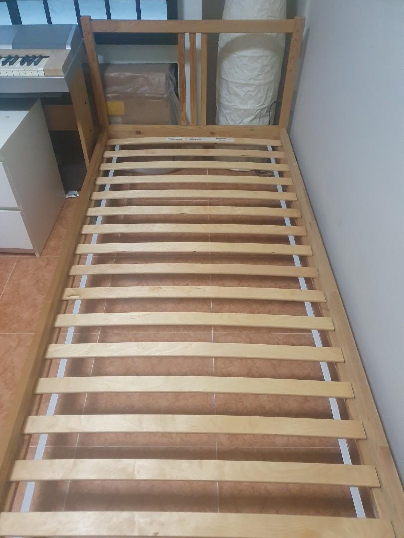 IKEA Fjellse single bed frame with Luroy slatted base, Furniture & Home