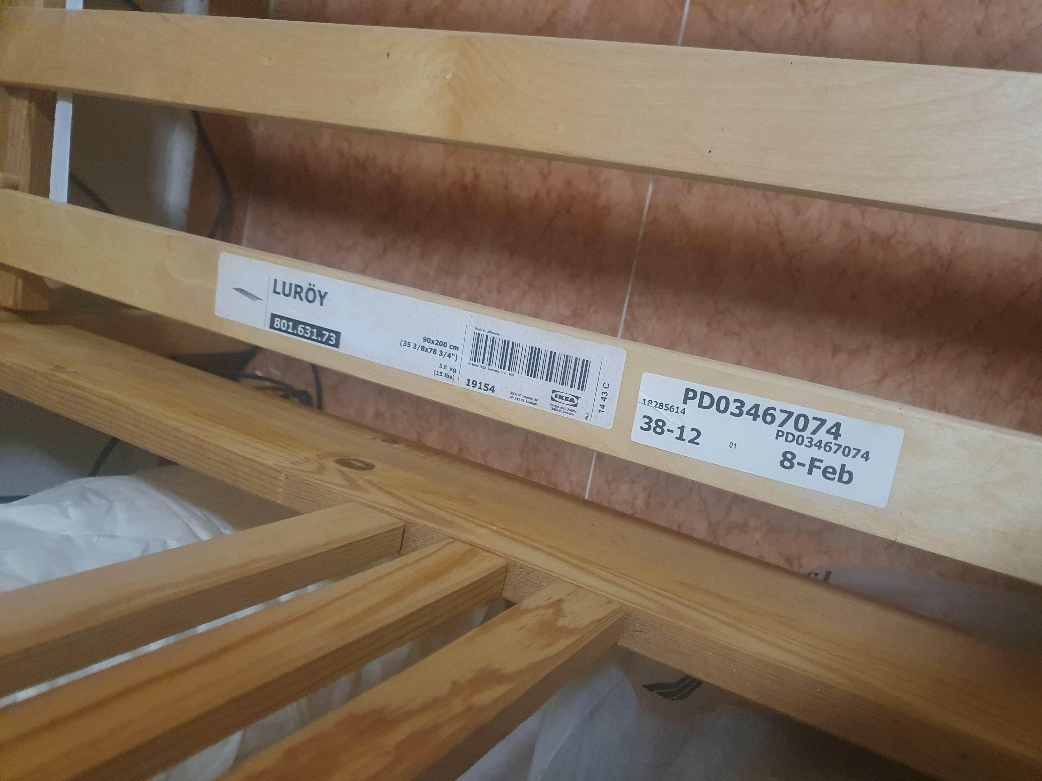 IKEA Fjellse single bed frame with Luroy slatted base, Furniture & Home