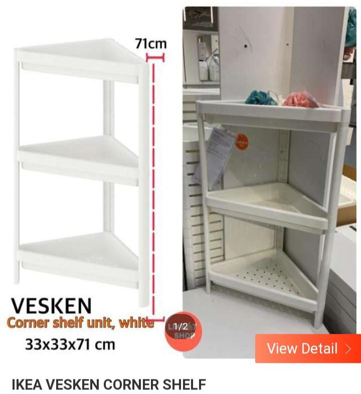 Ikea Vesken corner shelf, Furniture & Home Living, Furniture, Shelves