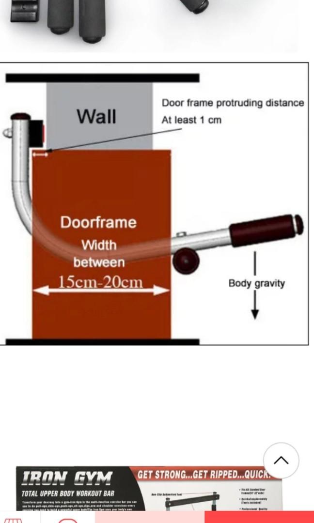 Iron gym pull up new arrivals bar door frame size