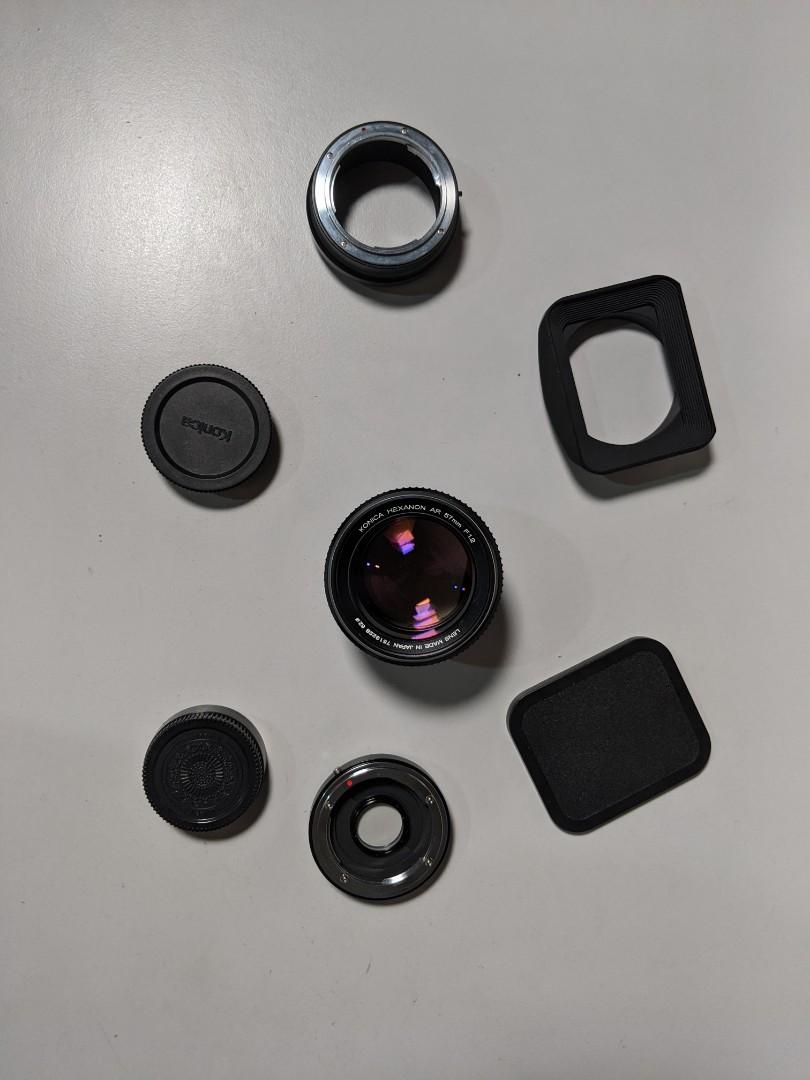 Konica Hexanon 57mm 1.2 with Nikon adapter (Category: Lens & Kits) located in Manila. Submitted by billtiyu (Listing ID 1015667214, Image 2). Description: Sad to let this go. I was supposed to get a Z6 or Z7 to tandem with this but the pandemic happened and I really need funds. Had the chance to shoot with this using my friend's Z6 and it was helluva sharp at 1.2. Hay.😅😔 Anyway, it comes with the following: 1. Rare square hood screw on lens 2. 