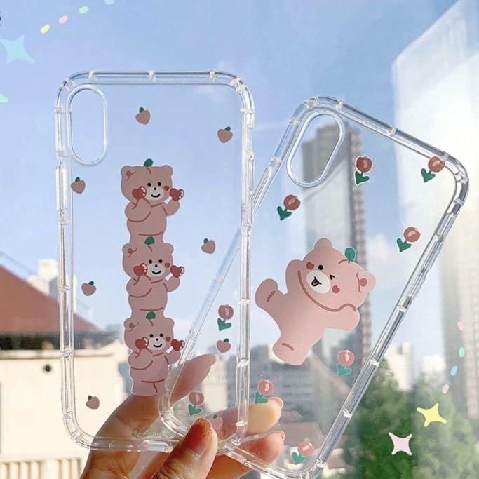 Korean Bear Minimalist Aesthetic Case For Iphone 7 8 11 Mobile Phones Gadgets Mobile Gadget Accessories Cases Sleeves On Carousell