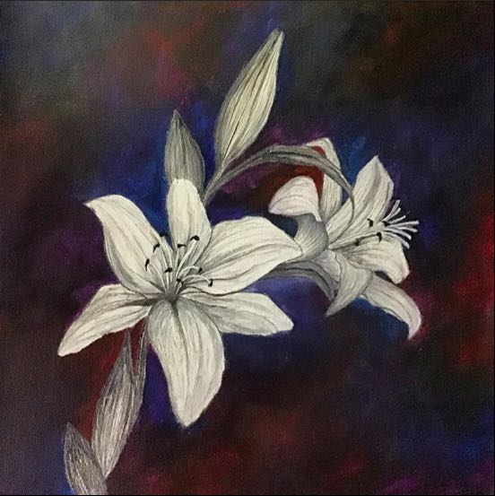 Lily Flower Painting Design Craft Artwork On Carousell Floral design cut flowers chrysanthemum blue, watercolor flowers, purple lily of the incas flowers, watercolor painting, purple png. lily flower painting