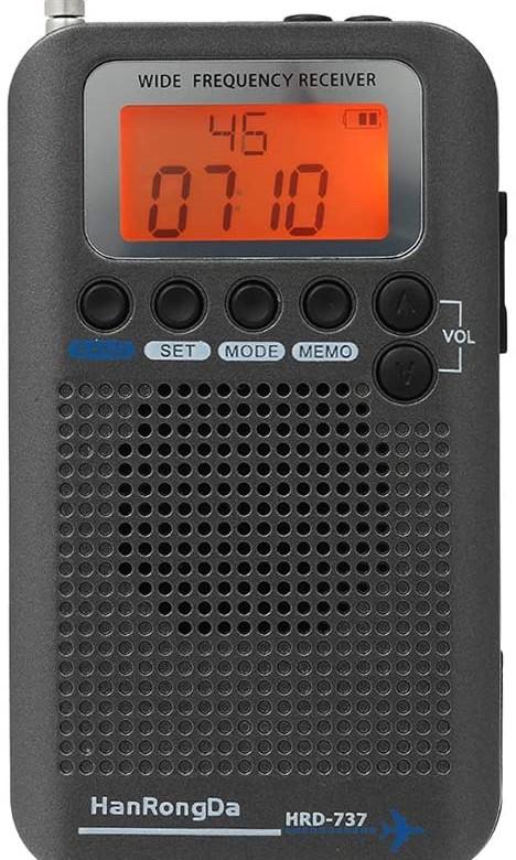 M1817) HanRongDa HRD-737 Portable Full Band Radio Aircraft Band Receiver FM /AM/SW/CB/Air/VHF World Band with LCD Display Alarm Clock Black, Audio, Portable  Music Players on Carousell