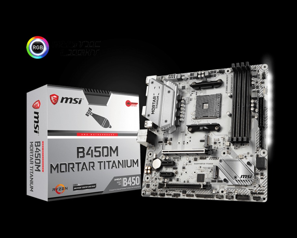 Msi B450 Mortar Mortar Titanium Motherboard Mortar Titanium B450