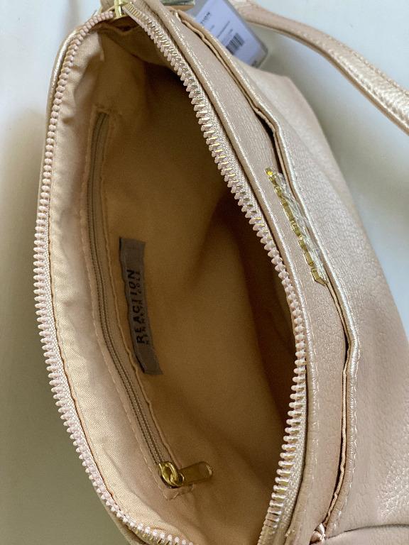 NEW! COLE REACTION LIGHT GOLD AGGIE MINI CROSSBODY SLING BAG