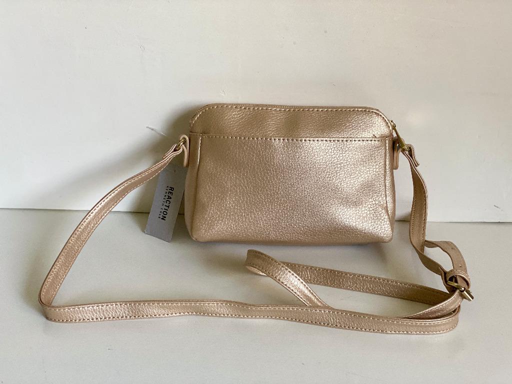 NEW! COLE REACTION LIGHT GOLD AGGIE MINI CROSSBODY SLING BAG