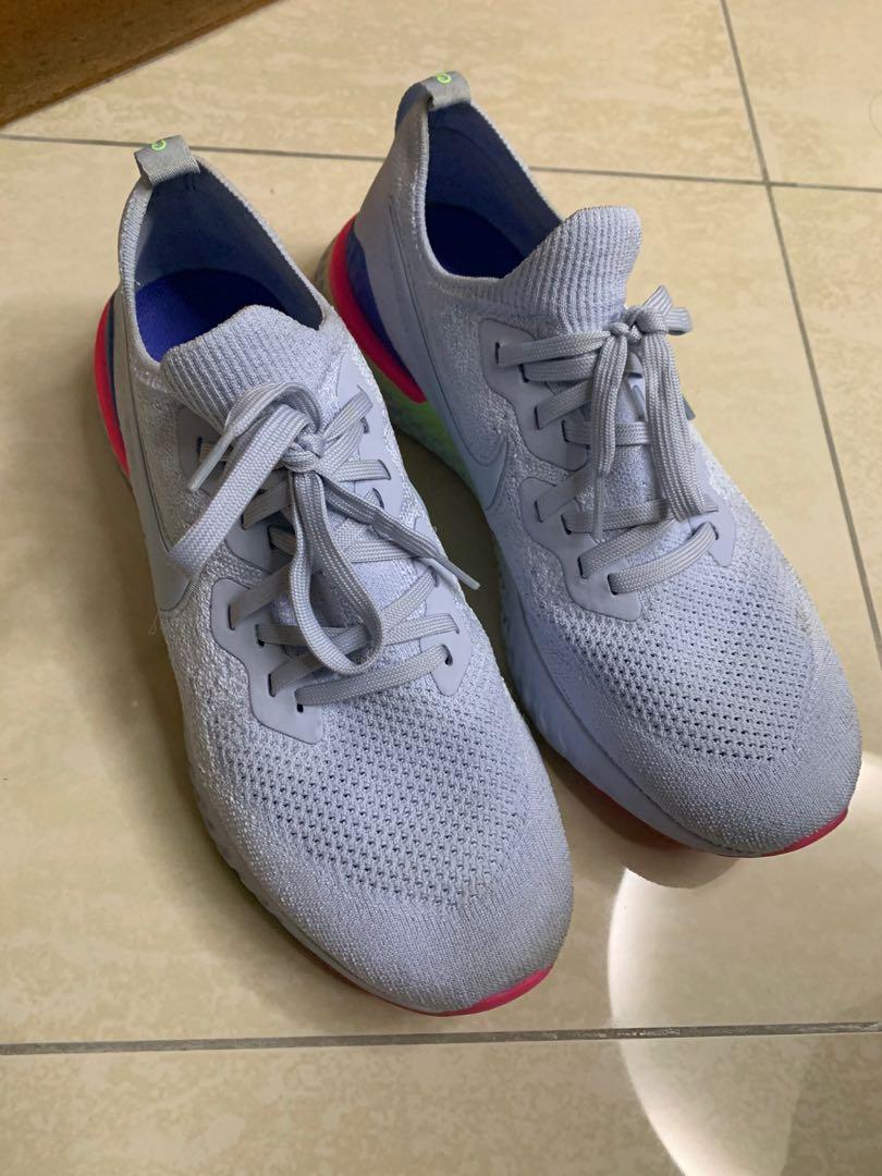 Nike Epic React 2 (Category: Sneakers) located in Singapore. Submitted by vibewiththis (Listing ID 1015604956, Image 6). Description: Rare colourway, first to sell out Lightly worn a few times on short runs Condition 9/10 hardly any signs of usage Size US10.5 fits tts.