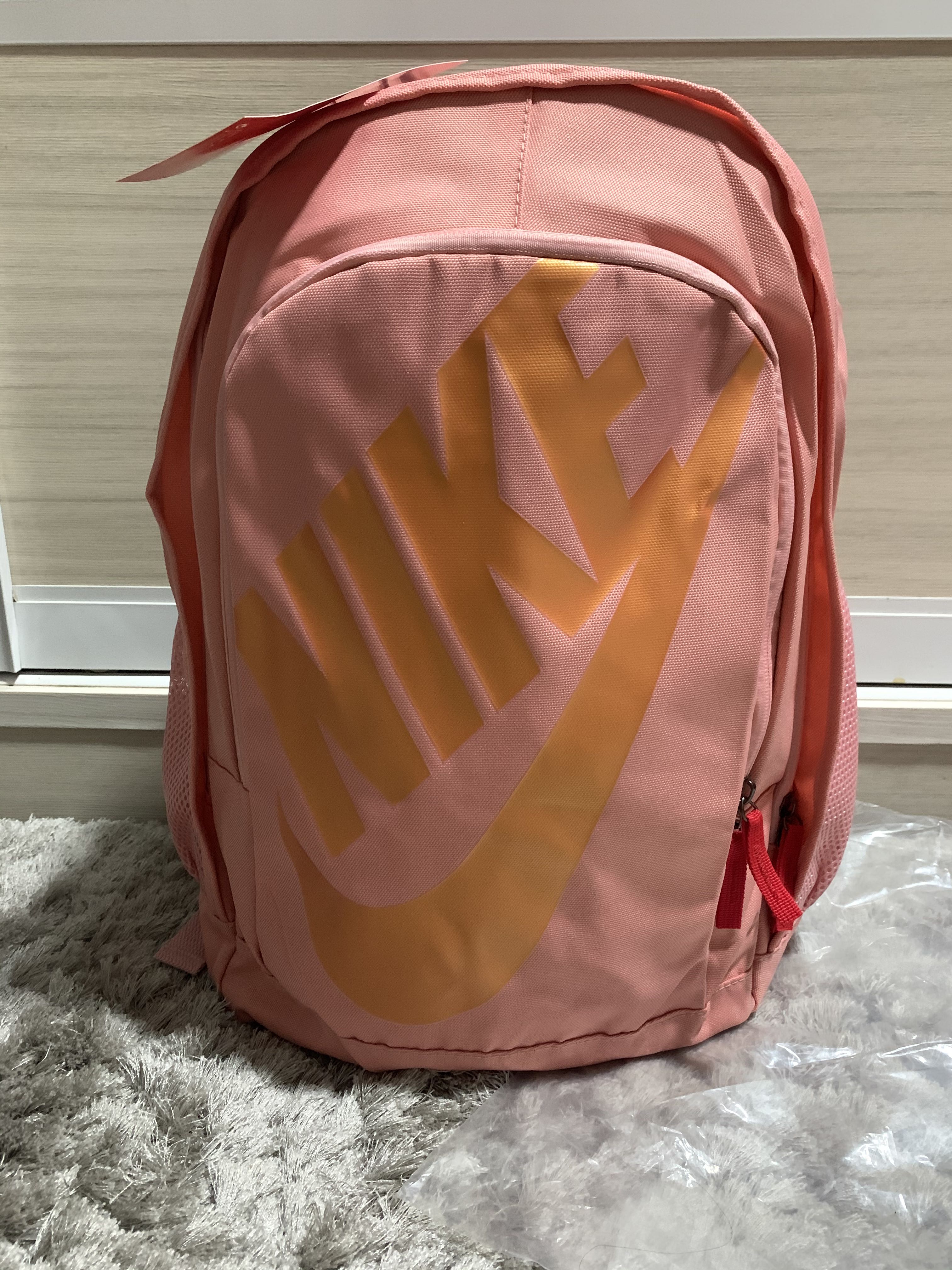 pink rose gold backpack