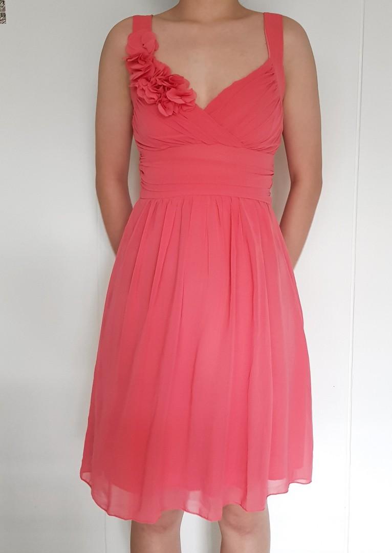 pink flowy midi dress