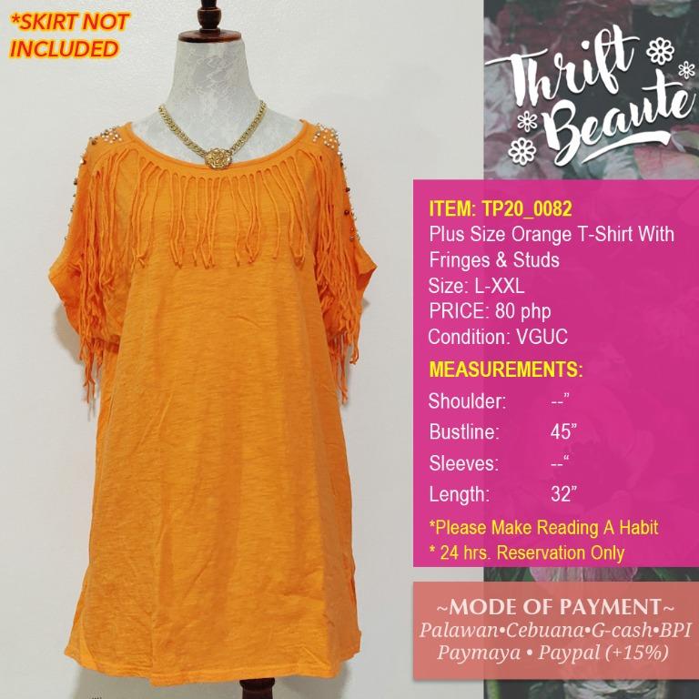 women's plus size orange shirts