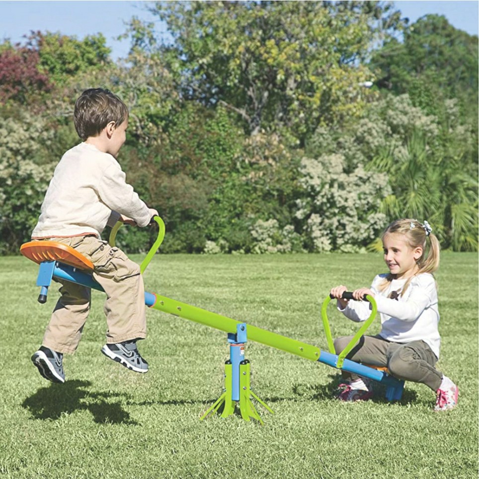 (PO) BN Pure Fun 360 Swivel Kids Adjustable Seesaw Teeter Totter with