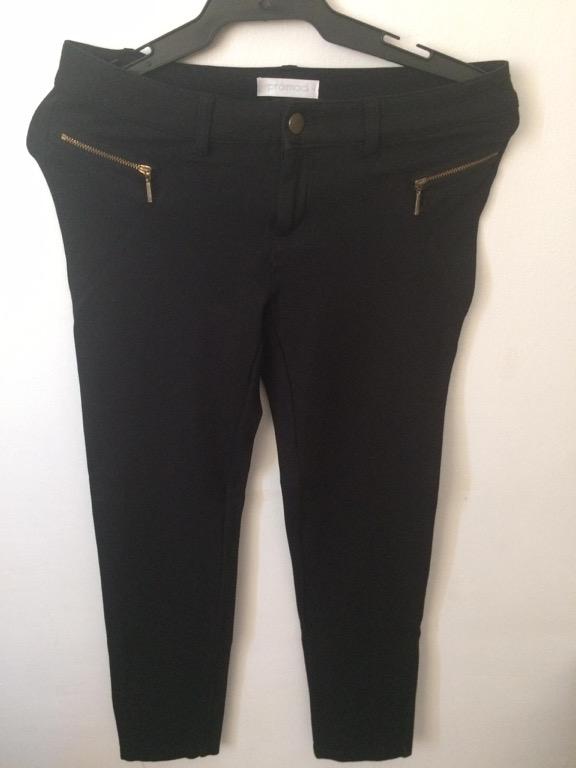 black stretch ankle pants