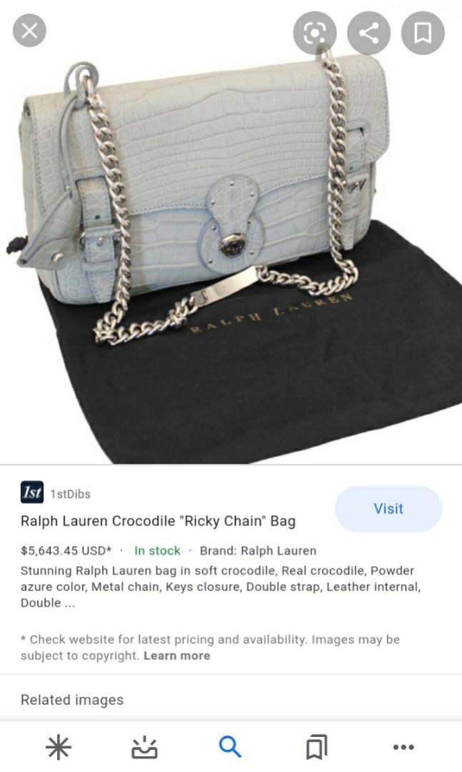 Ralph Lauren Collection Ricky Velvet Clutch Bag w/ Chain Strap