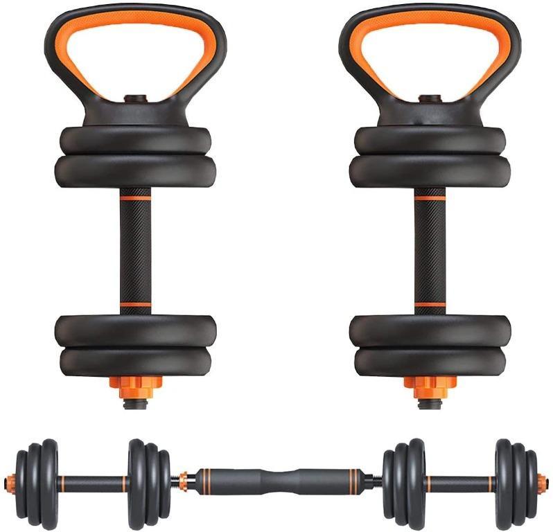 Push up Stand Kettlebells 44lbs Free Weight Set with Connector FEIERDUN Adjustable Dumbbells 4 in1 Dumbbells Set Used as Barbell Fitness Exercises for Home Gym Suitable Men/Women 