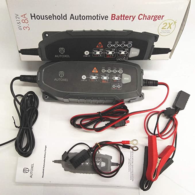 READY STOCK AUTOXEL Car Battery Charger and Maintainer 3.8A 6V