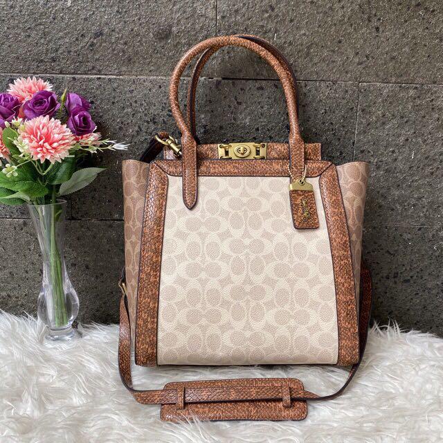 Ready TAS HANDBAG COACH TROUPE TOTE IN SIGNATURE CANVAS WITH