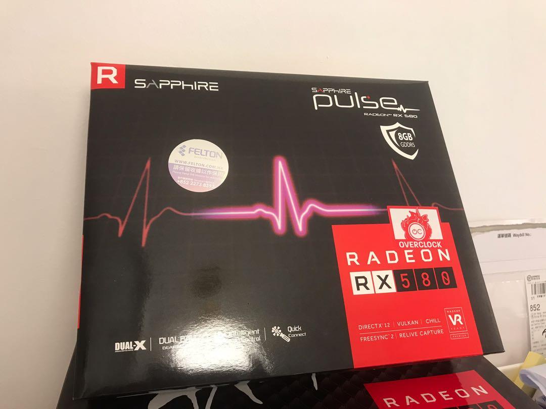 Sapphire Pulse Radeon Rx 580 8gb Gddr5 Graphic Card 遊戲機 遊戲機裝飾配件 Carousell