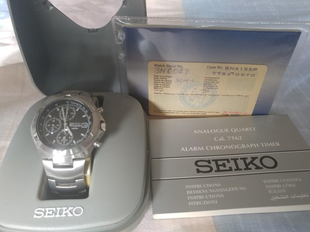 SEIKO SNA155P CHRONOGRAPH ALARM, Men's Fashion, Watches & Accessories,  Watches on Carousell