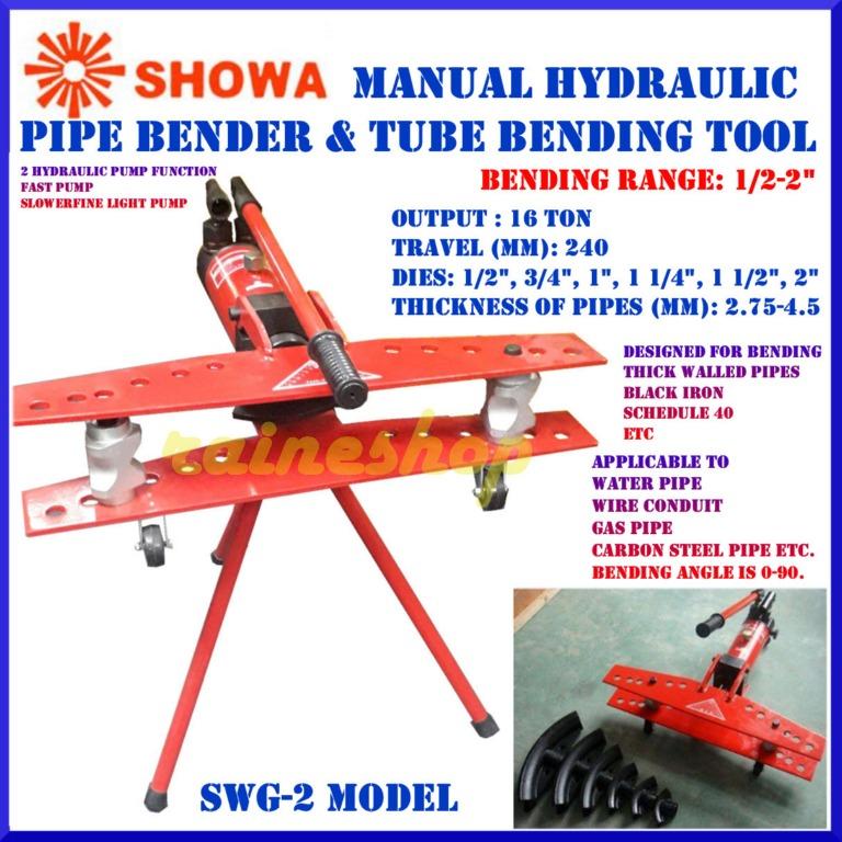 Cutters WNS Manual Tube Pipe Bender Bar Bender 2 Capacity c/w Stand