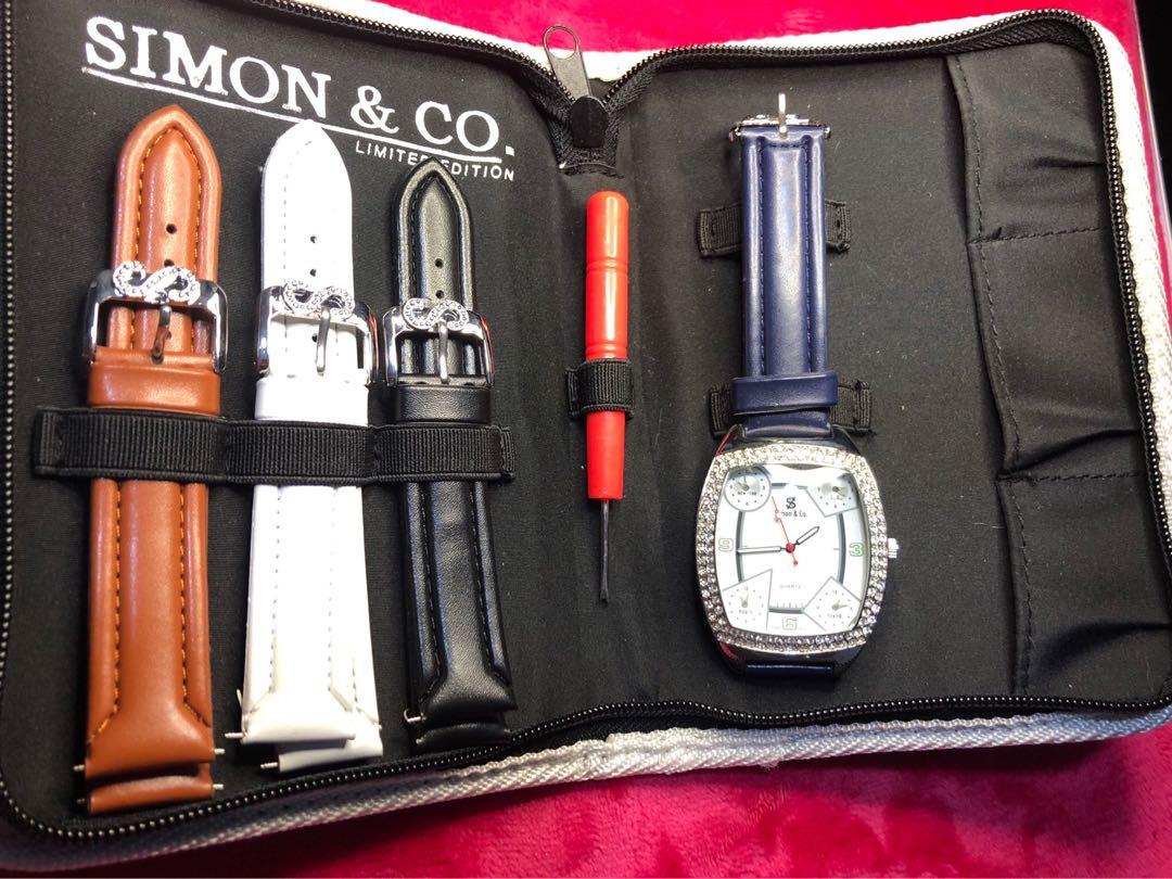 Simon Co. Silver large fashion watch for Mens Men s Fashion