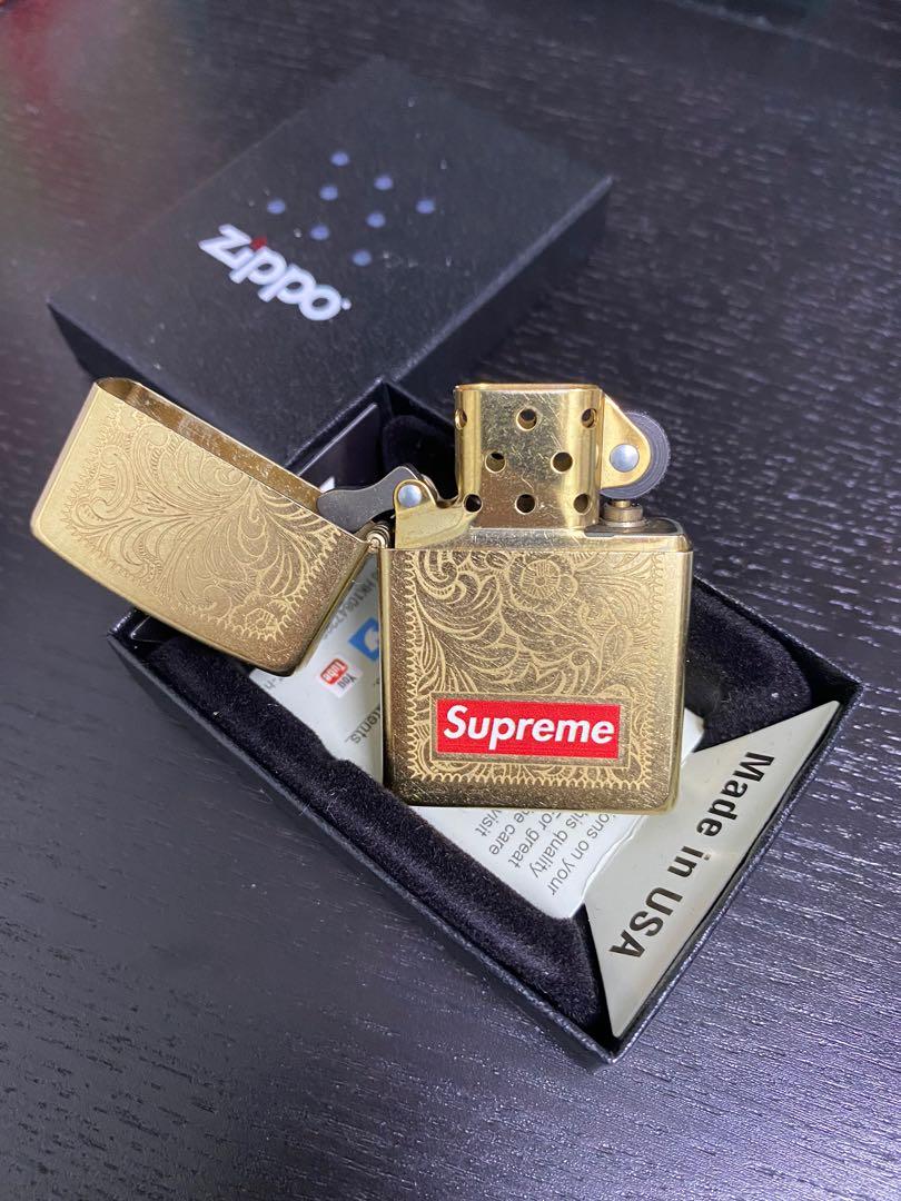 Supreme x Zippo Gold ENGRAVED Lighter 2014, 名牌, 飾物及配件