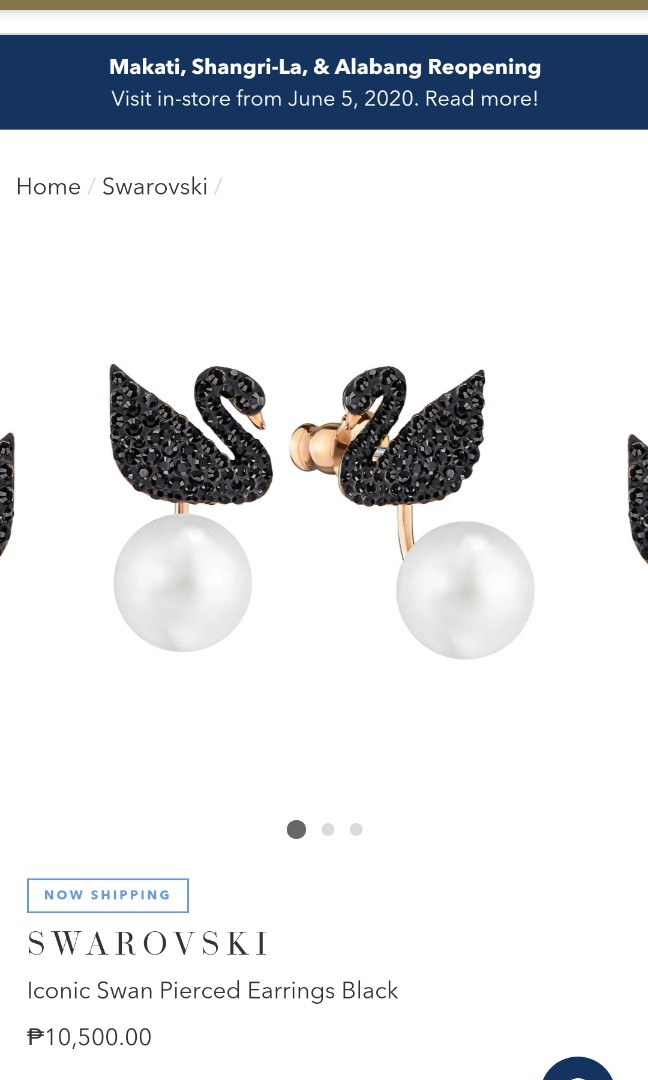 Swarovski Black Swan Pierced Earrings Jackets 5193949 Authentic Brand New  In Box | #1832386193