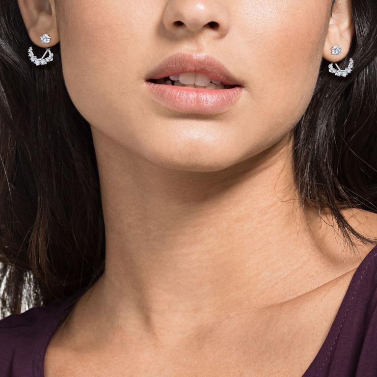 SWAROVSKI Pen lope Cruz Moonsun Pierced Earrings White Silver