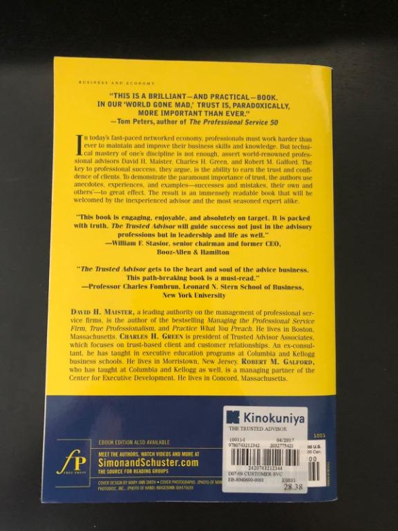 The Trusted Advisor David H Maister Charles H Green Robert M