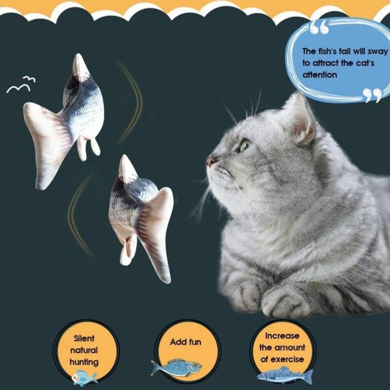 Tik Tok Pet Cat Toy Electric Usb Charging Simulation Bouncing Fish Toys For Dog Cat 30cm Electric Usb Charging Simulation Fish Toys For Dog Chewing Playing Biting Electronic Pet Cat Toy