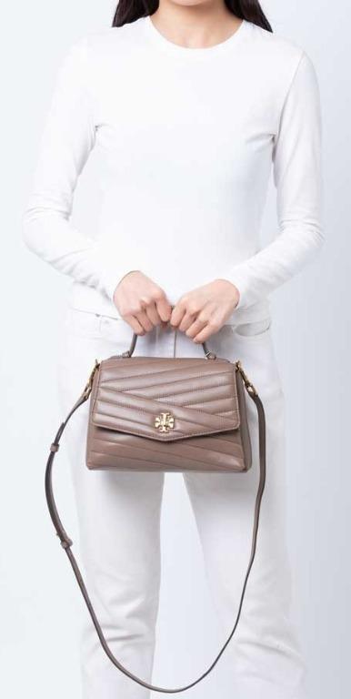 Tory Burch Kira Chevron Top Handle Satchel Classic Taupe