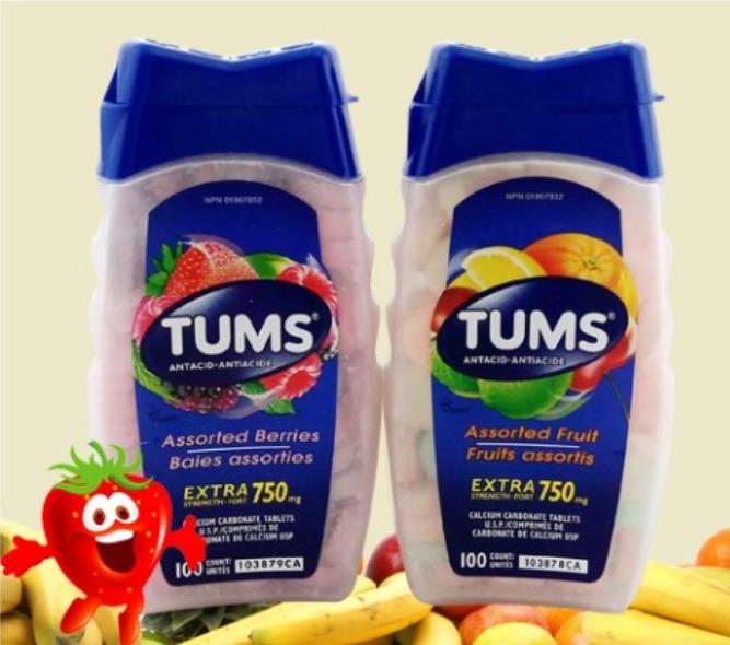 Tums Antacid 750g 100 counts (Category: Health Food, Drinks & Tonics) located in Manila. Submitted by spktrader (Listing ID 1015599327, Image 1). Description: MADE IN CANADA EXPIRY: 2026 Brand Name:TUMS Antacid Model:Extra Strength 750 mg Assorted Fruit Net Volume:100 count Benefit: - fast heartburn relief - Sour stomach - Acid indigestion caused by excess stomach acidity. 🍒 TUMS is an antacid made of calcium carbonate. 🍒 It is available over-t