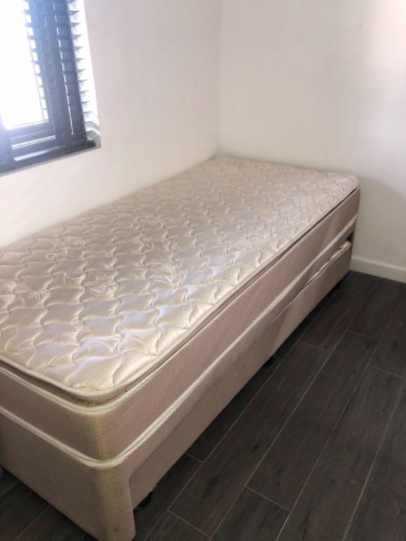 Twin Bed W Pull Out Bed For Sale Home Furniture Furniture Fixtures Beds Mattresses On Carousell