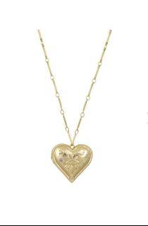 Wanderlust + Co  Harlow Gold Heart Locket Necklace