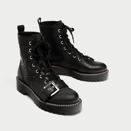 buckle lace up boots