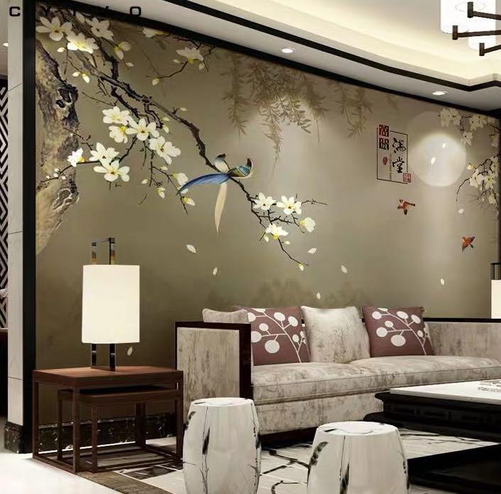 3d Wallpaper Mural Customized Flowers And Birds Designs Furniture