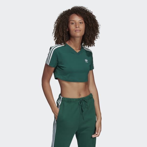 Adidas Green Crop Top, Women's Fashion 