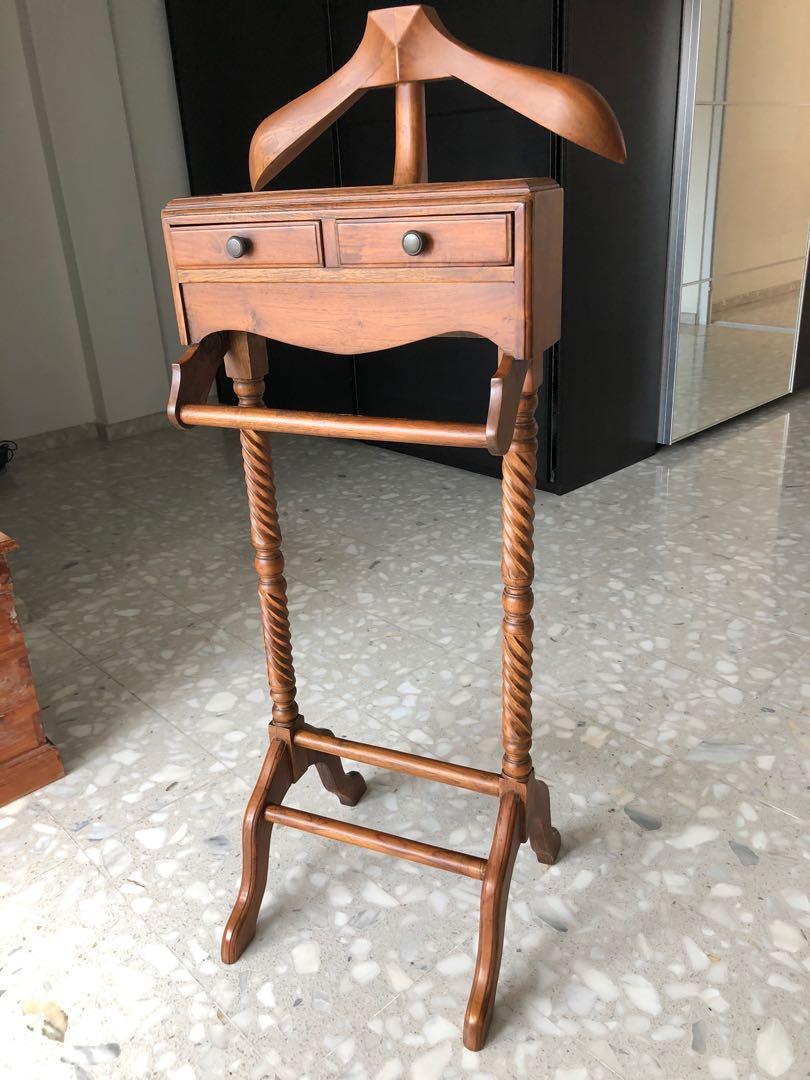 Antique wooden coat hanger stand, Furniture, Others on Carousell