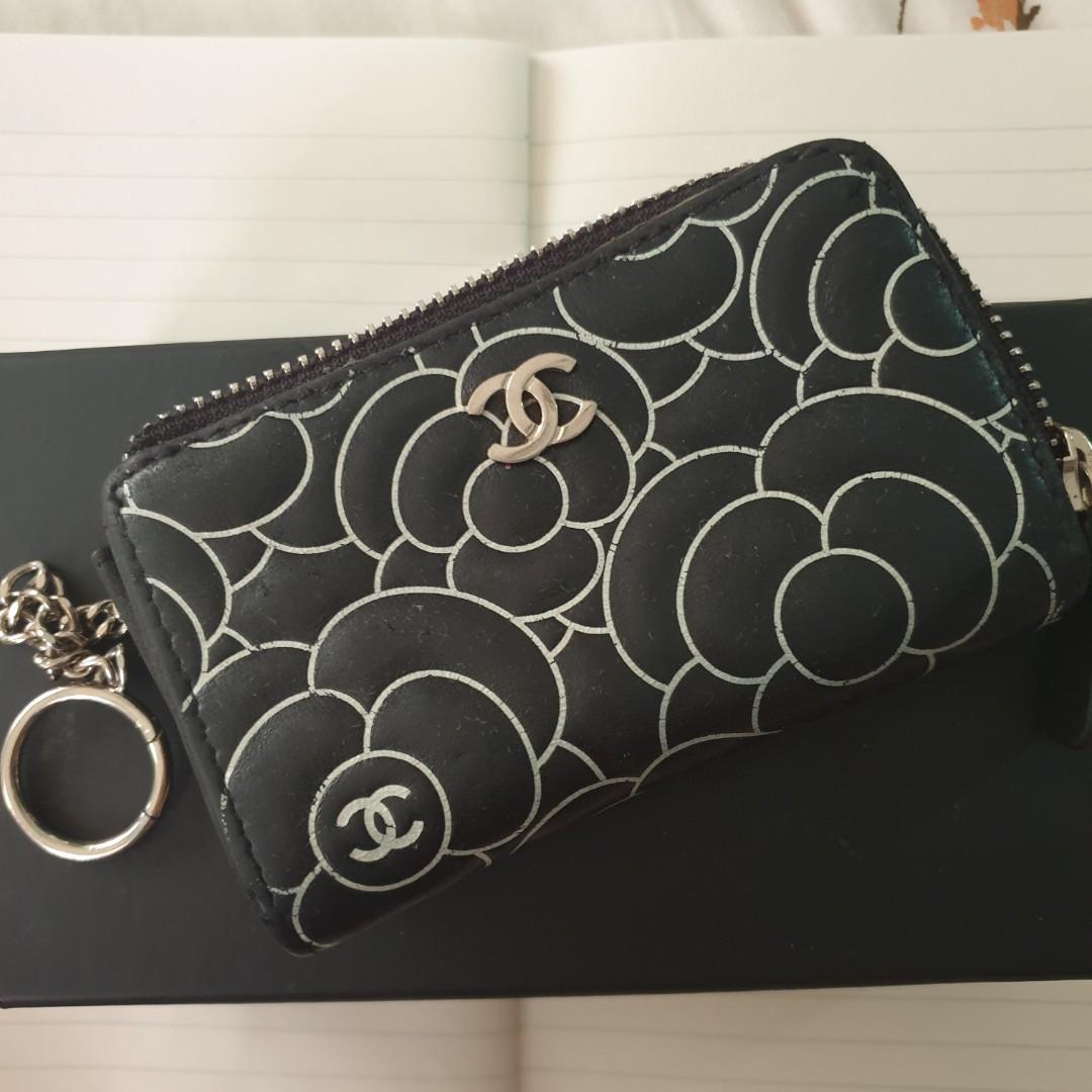 Authentic Chanel camellia key cles ring coin purse card holder not lv,  Luxury, Bags & Wallets on Carousell