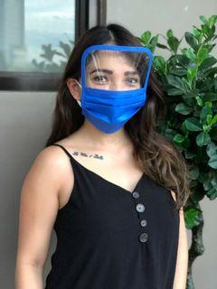 Royal Blue Face Mask  with Eye Shield.