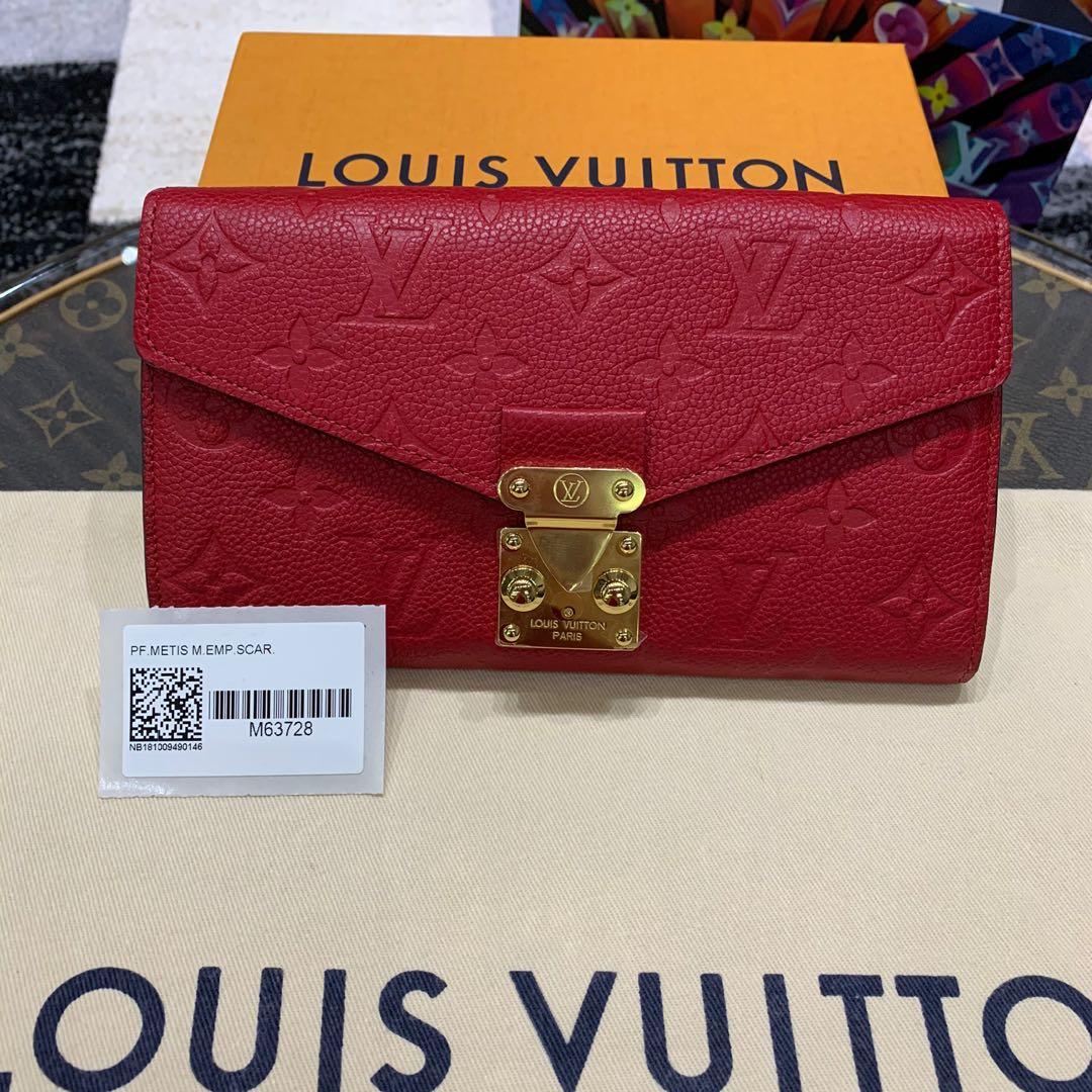 LOUIS VUITTON Metis Wallet M63728 Monogram Empreinte Leather Scarlet Red