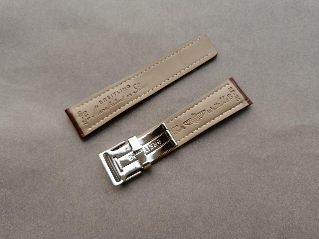 BREITLING NAVITIMER 22mm Brown Croc Leather Watch Strap