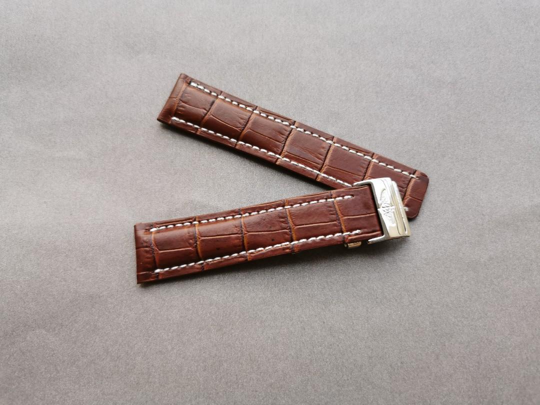 BREITLING NAVITIMER 22mm Brown Croc Leather Watch Strap Men s