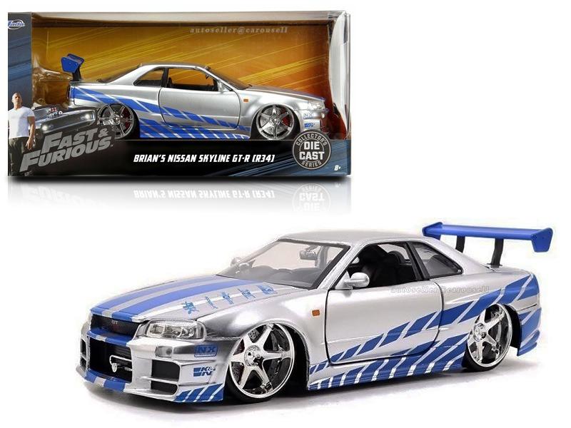 Brian S Nissan Skyline R34 1 24 Model 2fast 2furious Toys Games Diecast Toy Vehicles On Carousell